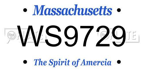 WS9729 Massachusetts License Plate