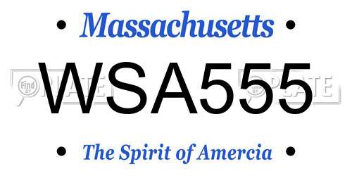 WSA555 Massachusetts License Plate