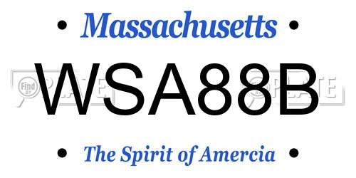 WSA88B Massachusetts License Plate