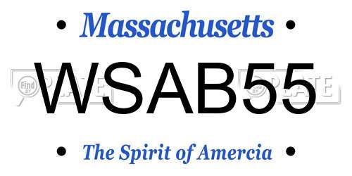 WSAB55 Massachusetts License Plate