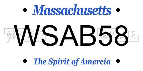 WSAB58 Massachusetts License Plate