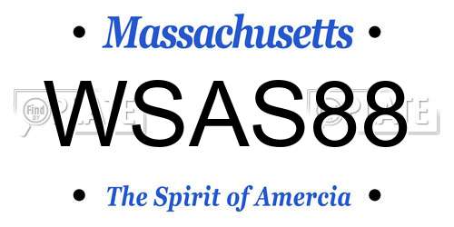 WSAS88 Massachusetts License Plate
