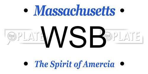 WSB Massachusetts License Plate