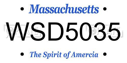 WSD5035 Massachusetts License Plate