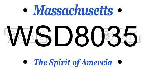 WSD8035 Massachusetts License Plate