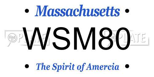 WSM80 Massachusetts License Plate