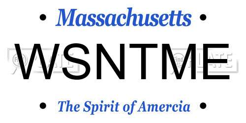 WSNTME Massachusetts License Plate
