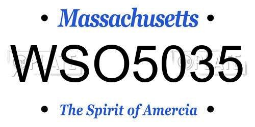 WSO5035 Massachusetts License Plate