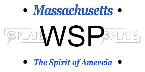 WSP Massachusetts License Plate