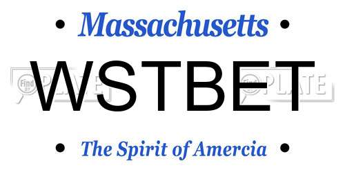 WSTBET Massachusetts License Plate