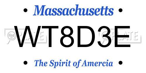 WT8D3E Massachusetts License Plate