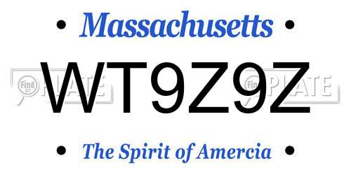 WT9Z9Z Massachusetts License Plate