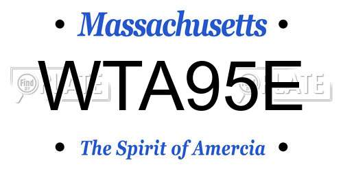 WTA95E Massachusetts License Plate