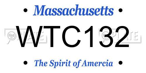 WTC132 Massachusetts License Plate