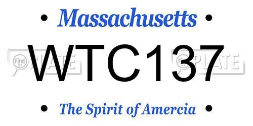 WTC137 Massachusetts License Plate