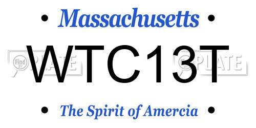 WTC13T Massachusetts License Plate