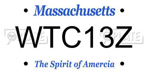 WTC13Z Massachusetts License Plate