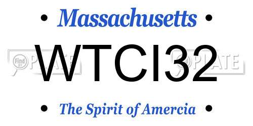 WTCI32 Massachusetts License Plate