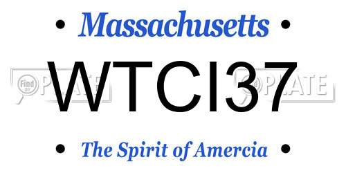 WTCI37 Massachusetts License Plate
