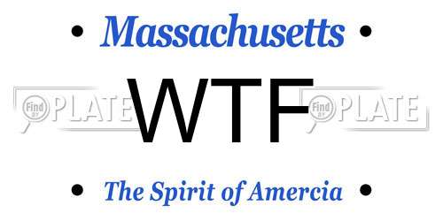 WTF Massachusetts License Plate