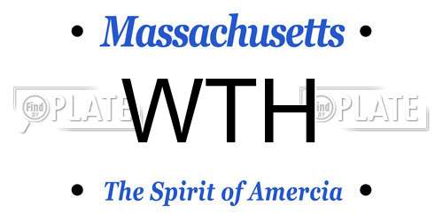 WTH Massachusetts License Plate