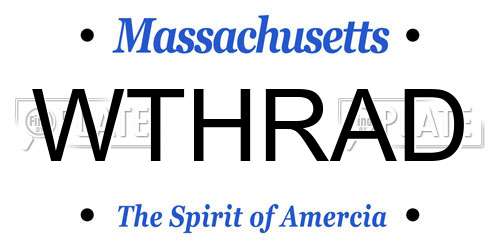 WTHRAD Massachusetts License Plate