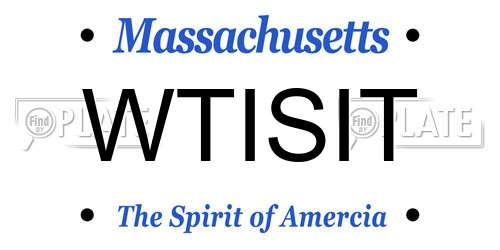 WTISIT Massachusetts License Plate