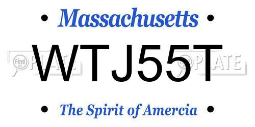 WTJ55T Massachusetts License Plate