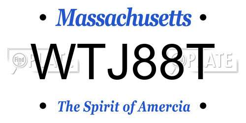 WTJ88T Massachusetts License Plate