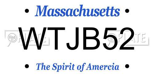 WTJB52 Massachusetts License Plate