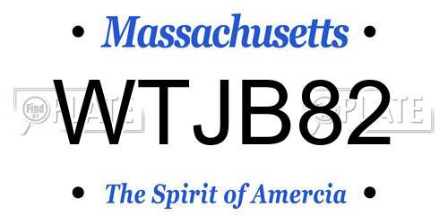 WTJB82 Massachusetts License Plate