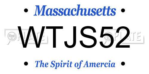 WTJS52 Massachusetts License Plate