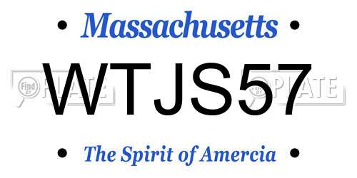 WTJS57 Massachusetts License Plate