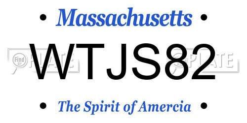 WTJS82 Massachusetts License Plate