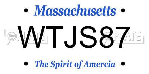 WTJS87 Massachusetts License Plate