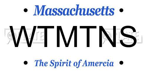 WTMTNS Massachusetts License Plate