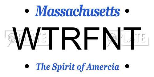 WTRFNT Massachusetts License Plate