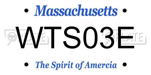 WTS03E Massachusetts License Plate