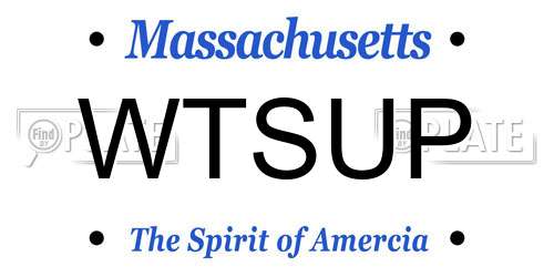 WTSUP Massachusetts License Plate