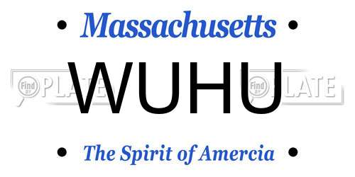 WUHU Massachusetts License Plate
