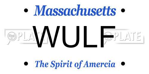 WULF Massachusetts License Plate