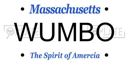 WUMBO Massachusetts License Plate