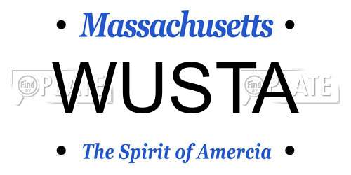 WUSTA Massachusetts License Plate
