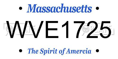 WVE1725 Massachusetts License Plate