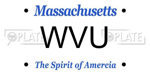 WVU Massachusetts License Plate