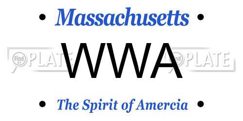 WWA Massachusetts License Plate