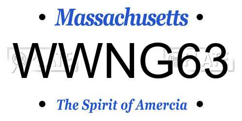 WWNG63 Massachusetts License Plate