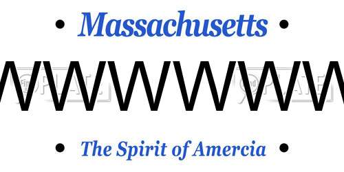 WWWWWW Massachusetts License Plate