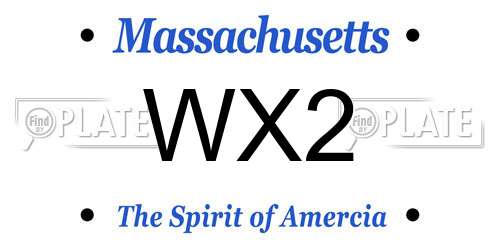 WX2 Massachusetts License Plate