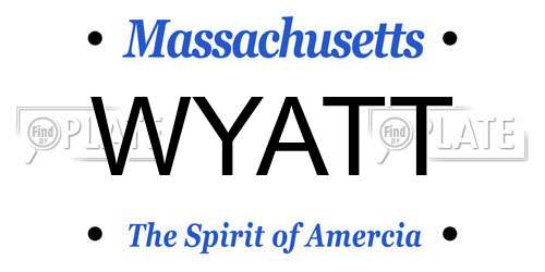 WYATT Massachusetts License Plate